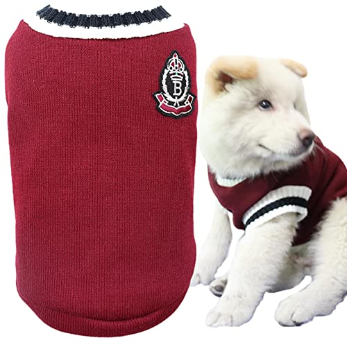 WEITING Gestrickter Pullover für Haustiere | atmungsaktive Strickpullover mit Luftdurchlässigkeit, Pullover-Mäntel für Hunde im College-Stil von WEITING