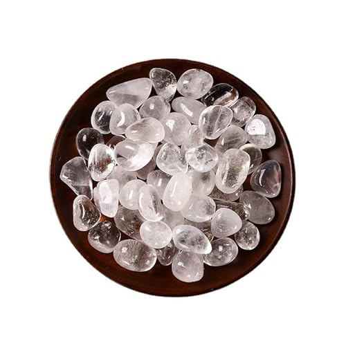 Fischfischsteine, Natürliche weiße Kristall Trommelsteine ​​für Blumentopf, Aquarium, Dekoration, 2–4 cm, 100 g Packung von WEITINGKKK