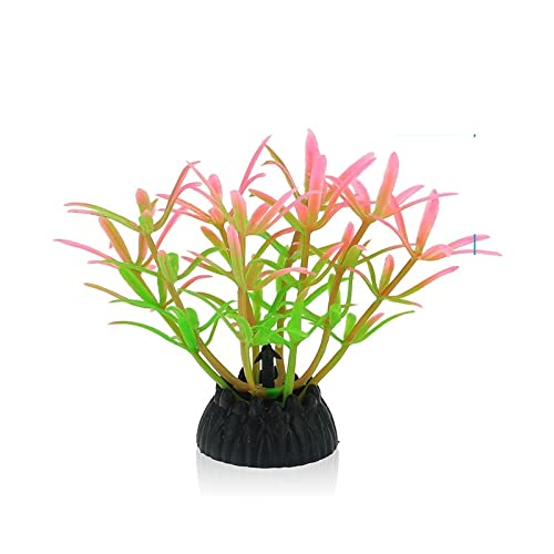 Künstliche Plastikpflanzen Dekoration, Aquarium Künstliche Kunststoff Pflanzen Pack Von 8 Mit Keramik Basis Fisch Tank Dekoration Multicolor(Set I) von WEITINGKKK