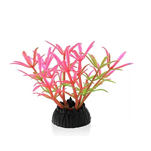 Künstliche Plastikpflanzen Dekoration, Aquarium Künstliche Kunststoff Pflanzen Pack Von 8 Mit Keramik Basis Fisch Tank Dekoration Multicolor(Set J) von WEITINGKKK