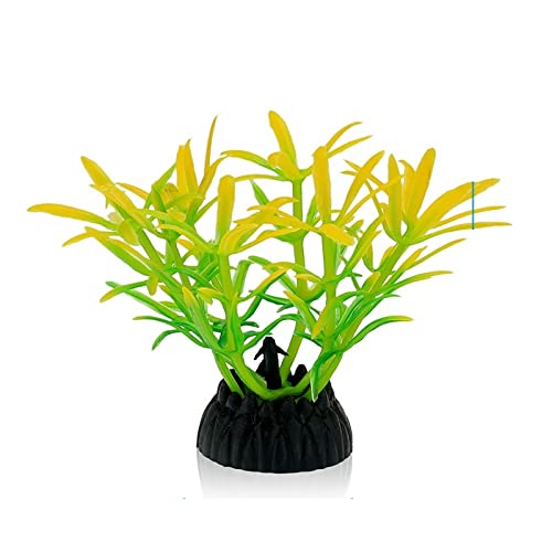 Künstliche Plastikpflanzen Dekoration, Aquarium Künstliche Kunststoff Pflanzen Pack Von 8 Mit Keramik Basis Fisch Tank Dekoration Multicolor(Set L) von WEITINGKKK