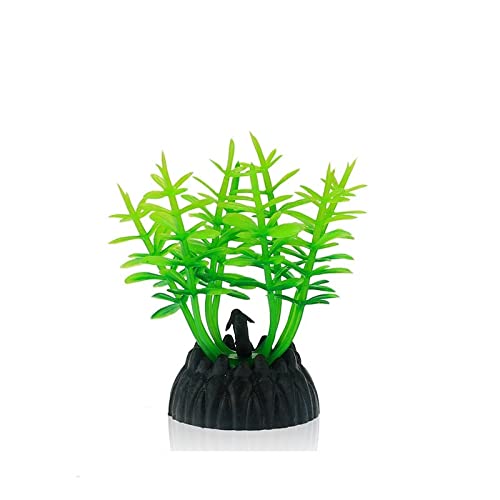 Künstliche Plastikpflanzen Dekoration, Aquarium Künstliche Kunststoff Pflanzen Pack Von 8 Mit Keramik Basis Fisch Tank Dekoration Multicolor(Set N) von WEITINGKKK