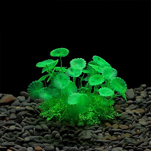Künstliche Plastikpflanzen Dekoration, Aquarium Künstliche Pflanzen Aquarium Dekor Simulation Wasserpflanzen Multicolor 4er Pack(A Green) von WEITINGKKK