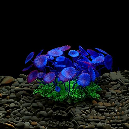 Künstliche Plastikpflanzen Dekoration, Aquarium Künstliche Pflanzen Aquarium Dekor Simulation Wasserpflanzen Multicolor 4er Pack(A Powder) von WEITINGKKK