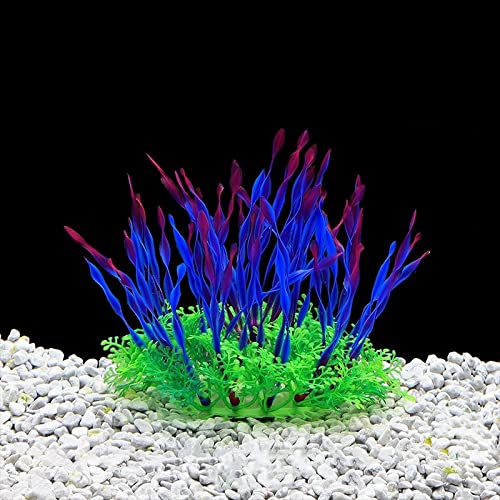 Künstliche Plastikpflanzen Dekoration, Aquarium Künstliche Pflanzen Aquarium Dekor Simulation Wasserpflanzen Multicolor 4er Pack(D Powder) von WEITINGKKK