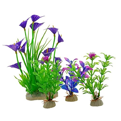 Künstliche Plastikpflanzen Dekoration, Aquarium Künstliche Pflanzen Aquarium Landschaftsbau Kunststoff Wasser Keramik Basis Multicolor(Set 13) von WEITINGKKK