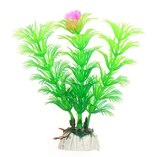 Künstliche Plastikpflanzen Dekoration, Aquarium Künstliche Pflanzen Kunststoff Dekoration Mit Keramik Basis 5er Pack Multicolor(E Green) von WEITINGKKK