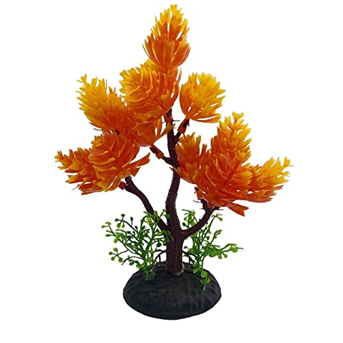 Künstliche Plastikpflanzen Dekoration, Aquarium Künstliche Pflanzen Kunststoff PVC Simulation Kleine Baum Dekorationen Pack Von 2 Multicolor(F) von WEITINGKKK