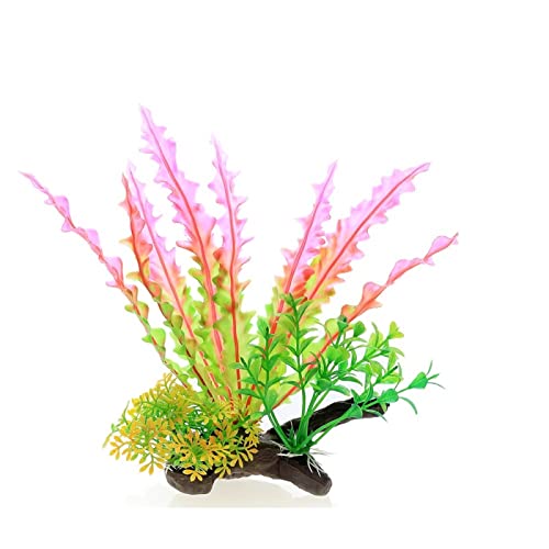 Künstliche Plastikpflanzen Dekoration, Aquarium Künstliche Pflanzen Pack Von 3 Multicolor PVC Fisch Tank Dekoration Landschaftsbau Ornamente(A Pink) von WEITINGKKK