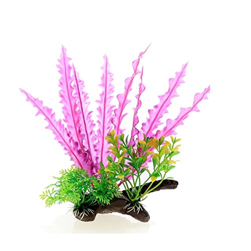 Künstliche Plastikpflanzen Dekoration, Aquarium Künstliche Pflanzen Pack Von 3 Multicolor PVC Fisch Tank Dekoration Landschaftsbau Ornamente(A White Purple) von WEITINGKKK