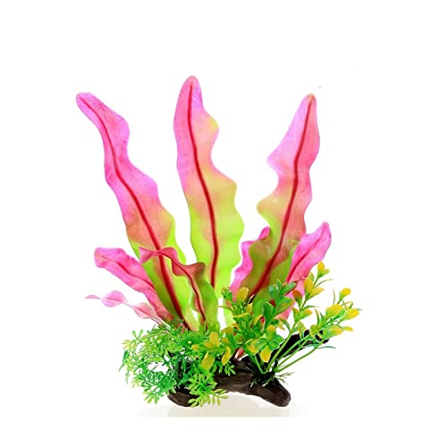 Künstliche Plastikpflanzen Dekoration, Aquarium Künstliche Pflanzen Pack Von 3 Multicolor PVC Fisch Tank Dekoration Landschaftsbau Ornamente(B Red) von WEITINGKKK