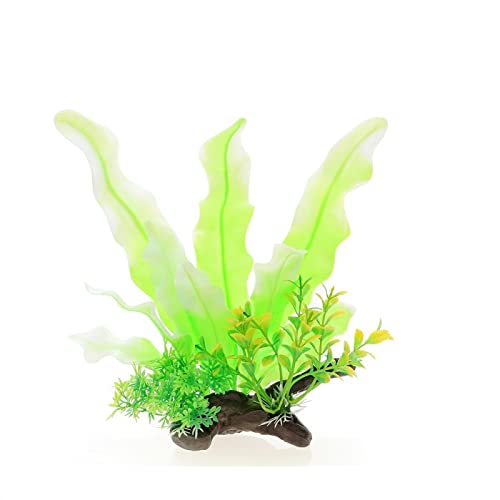 Künstliche Plastikpflanzen Dekoration, Aquarium Künstliche Pflanzen Pack Von 3 Multicolor PVC Fisch Tank Dekoration Landschaftsbau Ornamente(B White Green) von WEITINGKKK