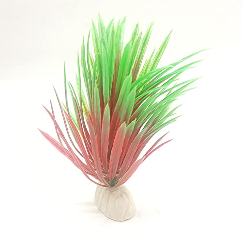 Künstliche Plastikpflanzen Dekoration, Aquarium Künstliche Plastikpflanzen 10er Pack Mehrfarbig 13 cm(Green Red) von WEITINGKKK