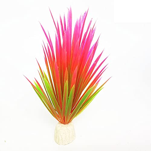 Künstliche Plastikpflanzen Dekoration, Aquarium Künstliche Plastikpflanzen 10er Pack Mehrfarbig 13 cm(Pink) von WEITINGKKK