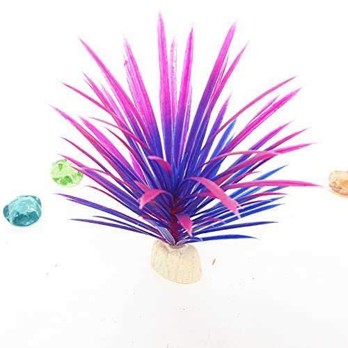 Künstliche Plastikpflanzen Dekoration, Aquarium Künstliche Plastikpflanzen 10er Pack Mehrfarbig 13 cm(Purple) von WEITINGKKK