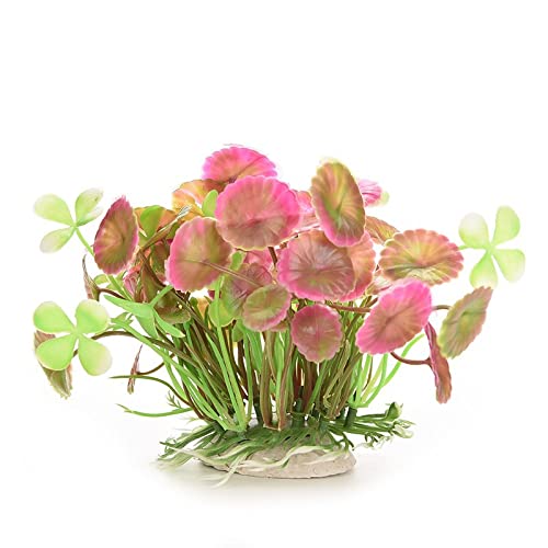 Künstliche Plastikpflanzen Dekoration, Künstliche Aquarienpflanzen, 2er-Pack, mehrfarbige Aquariumdekoration aus Kunststoff(Pink) von WEITINGKKK