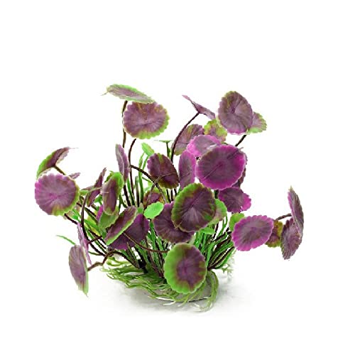 Künstliche Plastikpflanzen Dekoration, Künstliche Aquarienpflanzen, 2er-Pack, mehrfarbige Aquariumdekoration aus Kunststoff(Purple) von WEITINGKKK