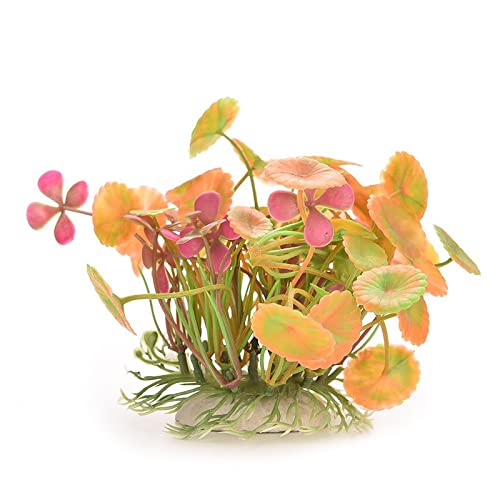 Künstliche Plastikpflanzen Dekoration, Künstliche Aquarienpflanzen, 2er-Pack, mehrfarbige Aquariumdekoration aus Kunststoff(Yellow) von WEITINGKKK