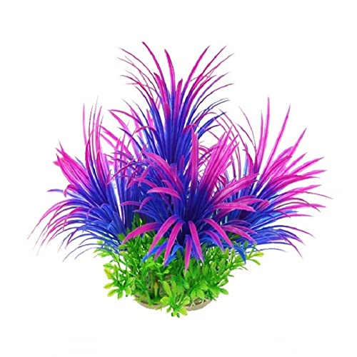 Künstliche Plastikpflanzen Dekoration, Künstliche Aquarienpflanzen, 5er-Pack, mehrfarbige Aquarium-Dekoration(Purple) von WEITINGKKK