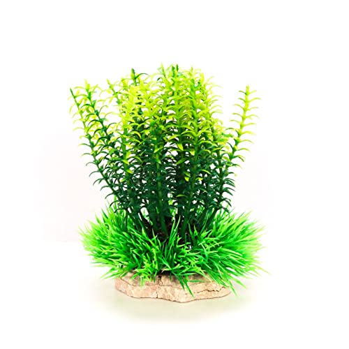 Künstliche Plastikpflanzen Dekoration, Künstliche Aquarienpflanzen, Kunststoff, Dekoration for Aquarien, 15 x 12 cm, Mehrfarbig, 2 Stück(Green Yellow) von WEITINGKKK