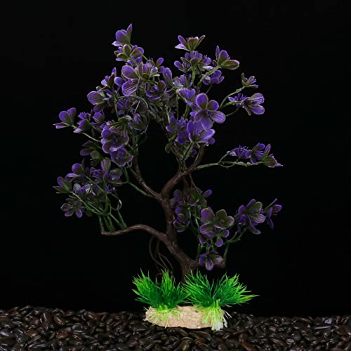 Künstliche Plastikpflanzen Dekoration, Künstliche Aquariumpflanzen, Kunststoff, Dekoration for Aquarien, Mehrfarbig, 23 x 30 cm, 2 Stück(Purple) von WEITINGKKK
