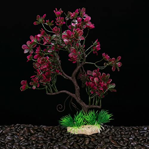 Künstliche Plastikpflanzen Dekoration, Künstliche Aquariumpflanzen, Kunststoff, Dekoration for Aquarien, Mehrfarbig, 23 x 30 cm, 2 Stück(Red) von WEITINGKKK
