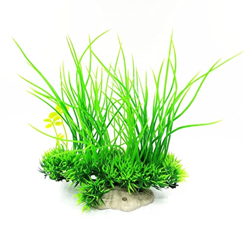 Künstliche Plastikpflanzen Dekoration, Künstliche Pflanzen for Aquarien, 2 Stück, Kunststoff-Simulations-Wassergras mit Keramiksockel, mehrere Größen(9x5x20cm) von WEITINGKKK