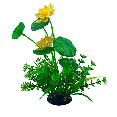 Künstliche Plastikpflanzen Dekoration, Künstliche Pflanzen for Aquarien, Mehrfarbig, aus Kunststoff, Dekoration for Aquarien mit Keramiksockel, 2 Stück(B) von WEITINGKKK