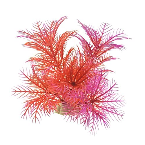 Künstliche Plastikpflanzen Dekoration, Künstliche Wasserpflanzen, 10 Stück, PVC-Kunststoff, Mehrfarbig, Keramiksockel, Aquarium-Dekoration(Red) von WEITINGKKK