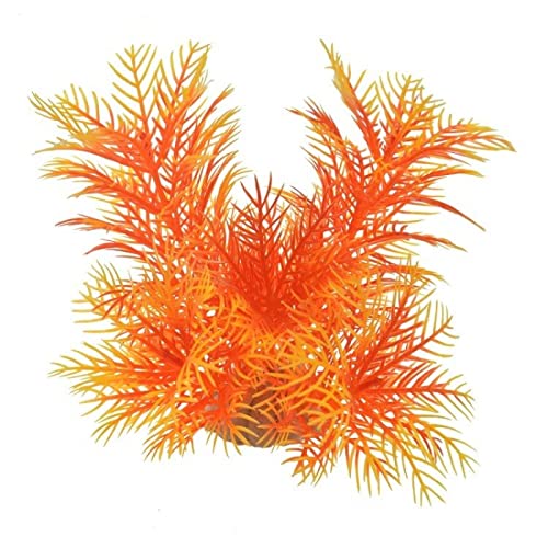 Künstliche Plastikpflanzen Dekoration, Künstliche Wasserpflanzen, 10 Stück, PVC-Kunststoff, Mehrfarbig, Keramiksockel, Aquarium-Dekoration(Yellow) von WEITINGKKK