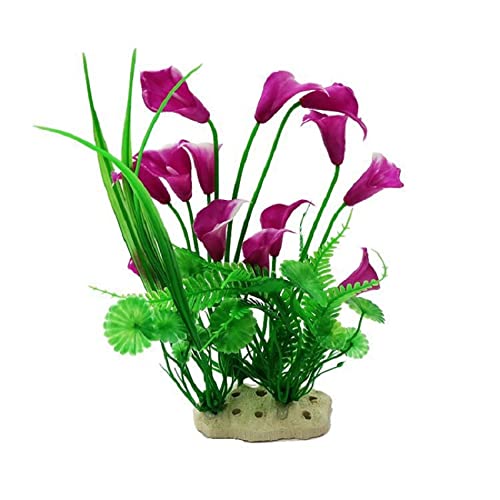 Künstliche Plastikpflanzen Dekoration, Kunststoff Gefälschte Wasserpflanzen Aquarium Simulation Fisch Tank Dekoration Multicolor Pack Von 4(Purple) von WEITINGKKK