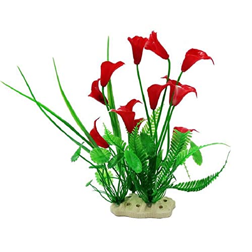 Künstliche Plastikpflanzen Dekoration, Kunststoff Gefälschte Wasserpflanzen Aquarium Simulation Fisch Tank Dekoration Multicolor Pack Von 4(Red) von WEITINGKKK
