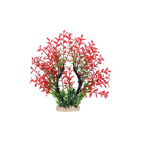 Künstliche Plastikpflanzen Dekoration, Kunststoff Künstliche Wasserpflanzen Aquarium Set Aquarium Dekoration Pack Von 2 Multicolor(Red) von WEITINGKKK