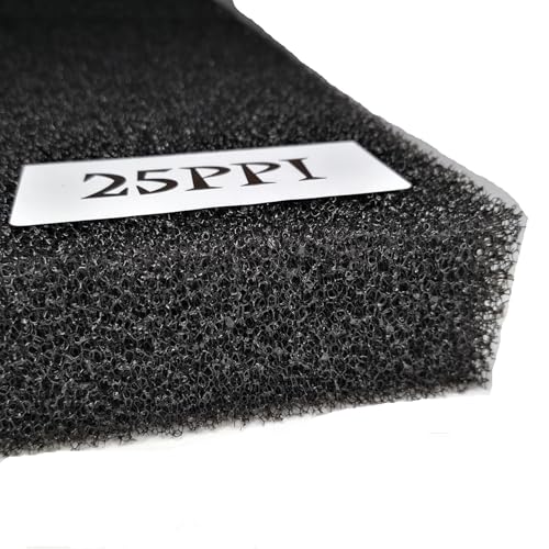 WEITINGKKK Aquarium Filtermedien-Kissen, Aquarium Filterwatte Schwamm Schwarz Baumwolle Mehrere Größen(25ppi,50cmx12cmx2cm) von WEITINGKKK