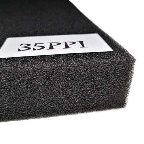 WEITINGKKK Aquarium Filtermedien-Kissen, Aquarium Filterwatte Schwamm Schwarz Baumwolle Mehrere Größen(35ppi,50cmx12cmx2cm) von WEITINGKKK