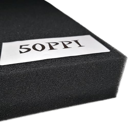 WEITINGKKK Aquarium Filtermedien-Kissen, Aquarium Filterwatte Schwamm Schwarz Baumwolle Mehrere Größen(50ppi,50cmx12cmx2cm) von WEITINGKKK
