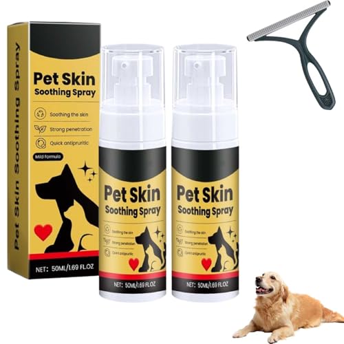 WEIWOGU Zoomie Spray für Hunde, Zoomie Haustierspray, Hautpflege für Haustiere – beruhigend und effektiv, Juckreizlinderungsspray und Behandlung von Hot Spots, lindert Allergien und trockene (2PCS) von WEIWOGU
