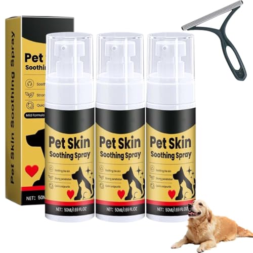 WEIWOGU Zoomie Spray für Hunde, Zoomie Haustierspray, Hautpflege für Haustiere – beruhigend und effektiv, Juckreizlinderungsspray und Behandlung von Hot Spots, lindert Allergien und trockene (3PCS) von WEIWOGU