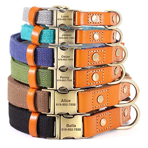 Hundehalsband Personalisiertes graviertes Namensschild ID, Schnellverschlussschnalle, Verstellbare, Strapazierfähige Nylonhalsbänder für Hunde Hundehalsband Personalisiertes graviertes Namensschild ID, Schnellverschlussschnalle, Verstellbare, Strapazierfähige Nylonhalsbänder für Hunde von WEIWU