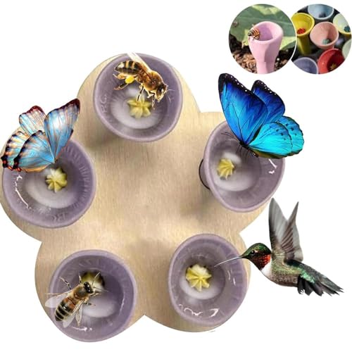 WEIYIXIN Bee Insect Drinking Cup,2024 New Bee Cups Water for Bees Garden,Bee Cups for Thirsty Pollinators,Vibrant Bee Cups for Garden,Drinking Cup for Garden Verandahs (Purple) von WEIYIXIN