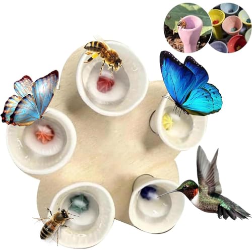 WEIYIXIN Bee Insect Drinking Cup,2024 New Bee Cups Water for Bees Garden,Bee Cups for Thirsty Pollinators,Vibrant Bee Cups for Garden,Drinking Cup for Garden Verandahs (White) von WEIYIXIN