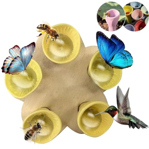 WEIYIXIN Bee Insect Drinking Cup,2024 New Bee Cups Water for Bees Garden,Bee Cups for Thirsty Pollinators,Vibrant Bee Cups for Garden,Drinking Cup for Garden Verandahs (Yellow) von WEIYIXIN
