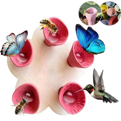 WEIYIXIN Bee Insect Drinking Cup,2024 New Bee Cups Water for Bees Garden,Bee Cups for Thirsty Pollinators,Vibrant Bee Cups for Garden,Drinking Cup for Garden Verandahs (red) von WEIYIXIN