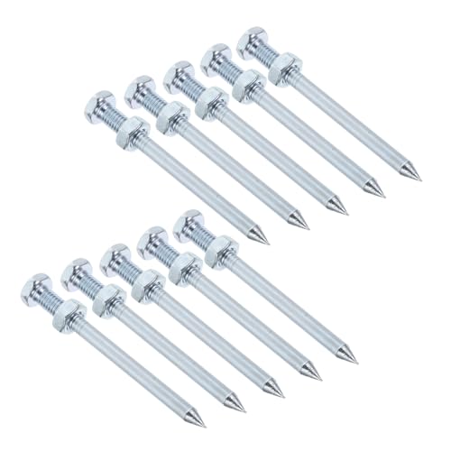 WEKADRIN 10 Stück Rasenspitzen Hofwerkzeuge Belüfterschuhe Spikes Rasenschuhe Mit Spikes Rasenbelüfterspieß Gartenspitzen Rasenbelüfter Spikes Hochleistungsspikes Silver Metall von WEKADRIN