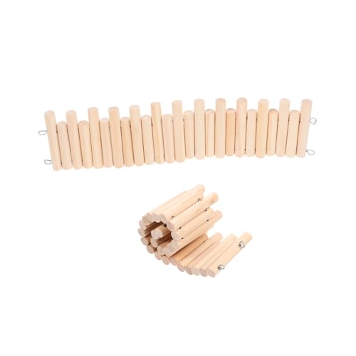 WEKADRIN 2 Stück Hamster Holzleiter Kletterbrücke Käfig Zaun für Hamster Zwerghamster Meerschweinchen Kleintiere Flexible Kombination Sichere Spiel und Kletterplattform Gehege Erweiterung von WEKADRIN