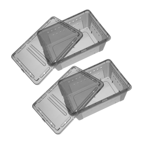 WEKADRIN 2 Stück Kleine Terrarien mit Deckel Transparente Kunststoff Habitate für Spinnen Skorpione und Kleine Reptilien Sichere Aufzuchtbox mit Belüftung als Zucht und Futterbox für WEKADRIN 2 Stück Kleine Terrarien mit Deckel Transparente Kunststoff Habitate für Spinnen Skorpione und Kleine Reptilien Sichere Aufzuchtbox mit Belüftung als Zucht und Futterbox für von WEKADRIN