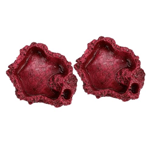 WEKADRIN 2 Stück Reptilien Futternapf aus Langlebigem Resin Stabile Wasserschale und Futterstation für Schildkröten Eidechsen Spinnen und Andere Terrarientiere von WEKADRIN