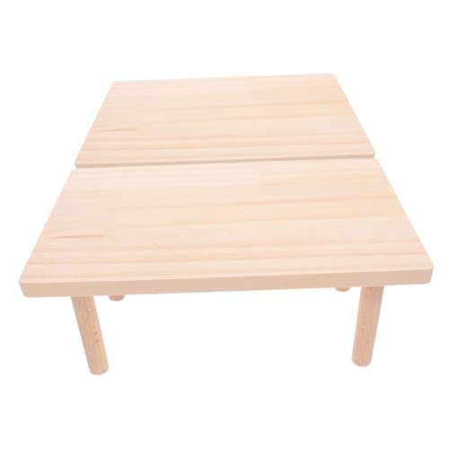WEKADRIN 2 Stück Teiliges Hamster Holz Plattform Kleine Haustier Kletterplattformen Beißfest Robust Verschleißfest für Hamster und Zwerghamster Käfige Spiel und Ruheflächen von WEKADRIN