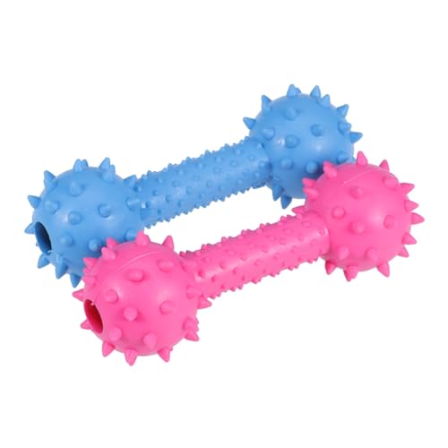 WEKADRIN 2 Stück Teiliges Hundespielzeug Gummiknochen mit Glocken Kauspielzeug in Kurzhantel Form Robustes TPR Material Interaktiv für Zahnreinigung und Spielerisches Training Geeignet für von WEKADRIN