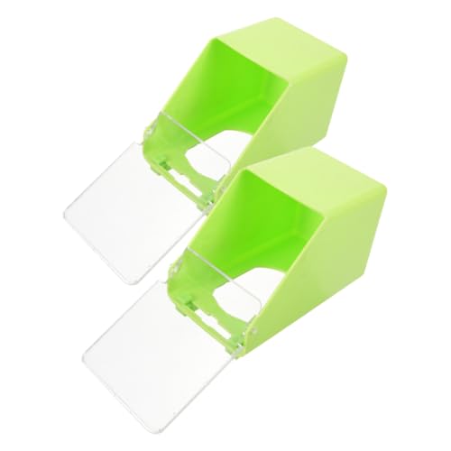 WEKADRIN 2 Stück Teiliges Vogelfutterspender aus Robustem Großer Futterbehälter mit Aufhängung Praktischer Futterspender für Vogelkäfige und Papageien Einfach zu Reinigen Montieren Grün von WEKADRIN